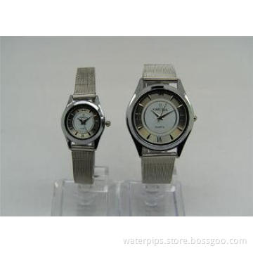 Japanese analog quartz Couples Watches Set steel ribbon str